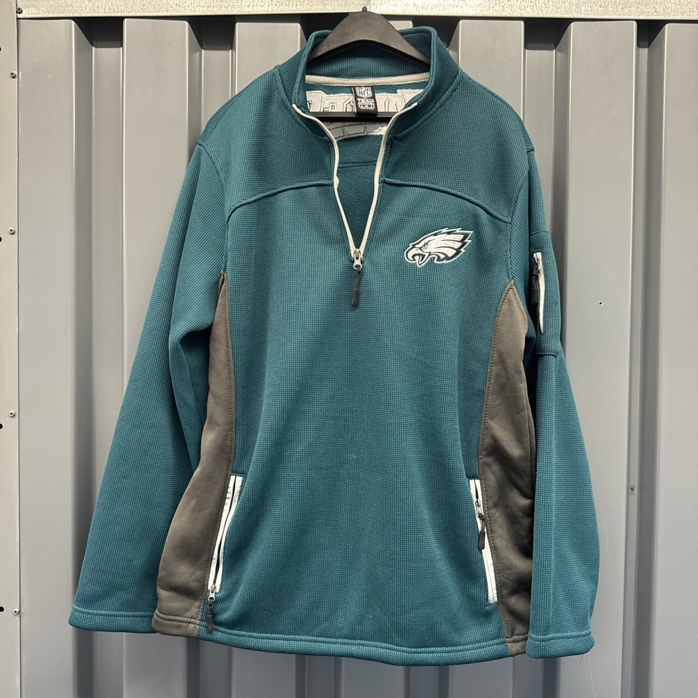 NFL Philadelphia Eagles Midnight Green Grind Iron Quarter-Zip Pullover M EUC